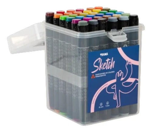 MARCADORES TRAMA SKETCH PERMANENTE X36 COLORES CLASICO