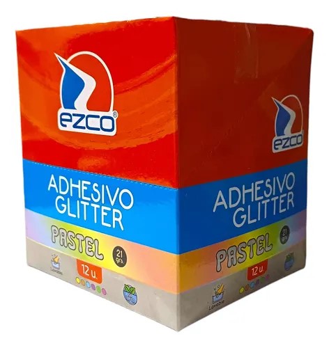 ADHESIVO EZCO GLITTER PASTEL 21GRS PACK X12U