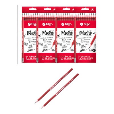 PACK LAPIZ GRAFITO FILGO HB X12 S/GOMA X12 ESTUCHES