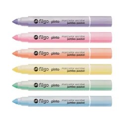 MARCADOR ESCOLAR X6 FILGO PINTO JUMBO PASTEL