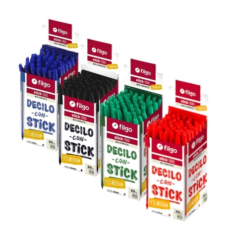 PACK BOLIGRAFO CLASICO STICK 026 MEDIUM 1.0 POR COLORES X50U