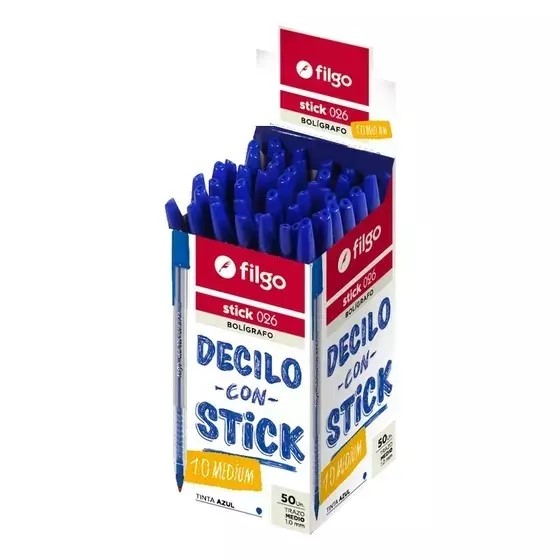 PACK BOLIGRAFO CLASICO STICK 026 MEDIUM 1.0 POR COLORES X50U