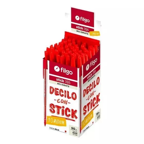 PACK BOLIGRAFO CLASICO STICK 026 MEDIUM 1.0 POR COLORES X50U