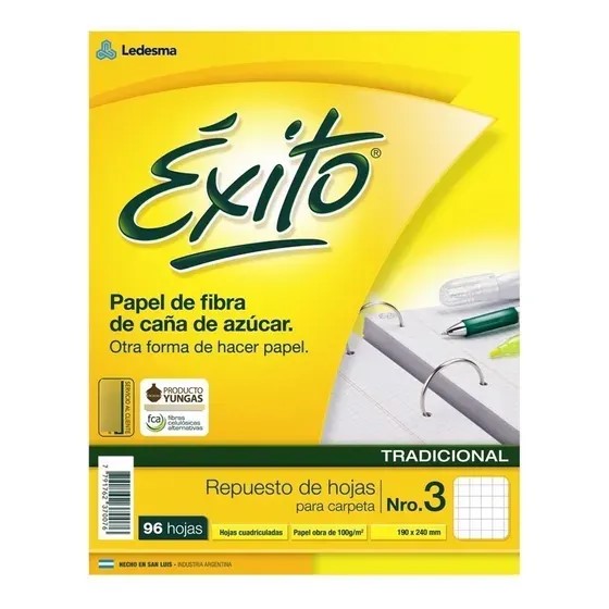 REPUESTO ESCOLAR ÉXITO X96 HJS CUADRICULADO