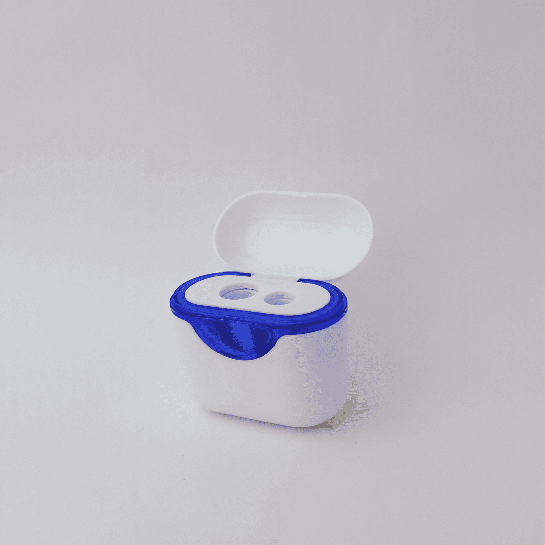 SACAPUNTAS C/DEPOSITO ARGENTO 2ORIFICIOS TIPO AIRPODS XUND