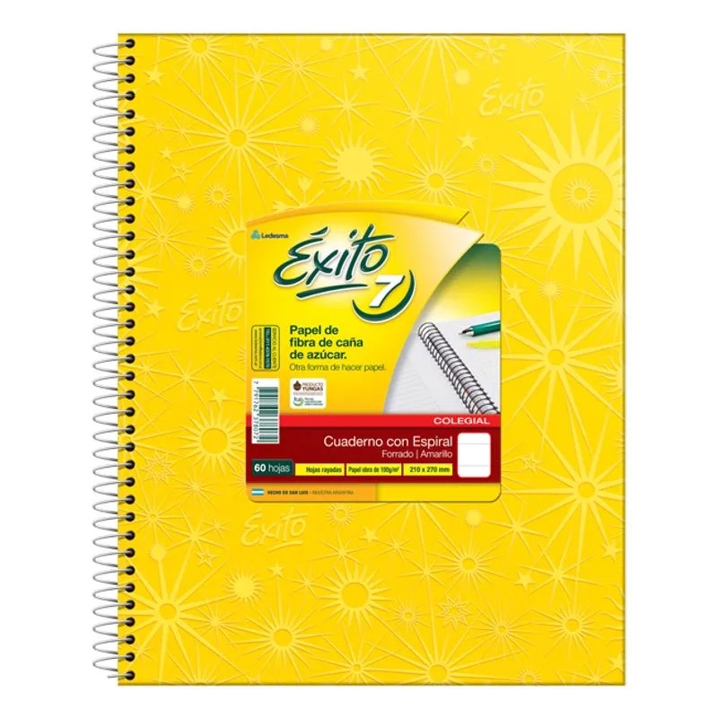 CUADERNO ÉXITO FORRADO 21X27 C/ESP X60 HJS RAY