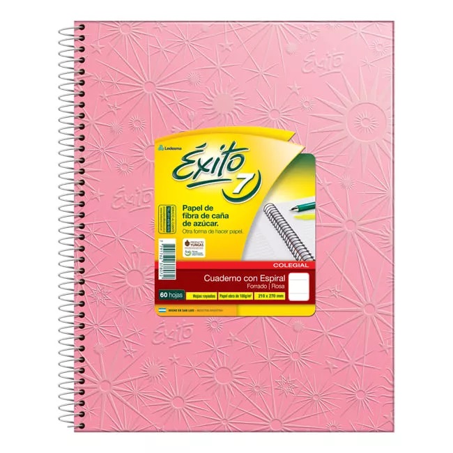CUADERNO ÉXITO FORRADO 21X27 C/ESP X60 HJS RAY