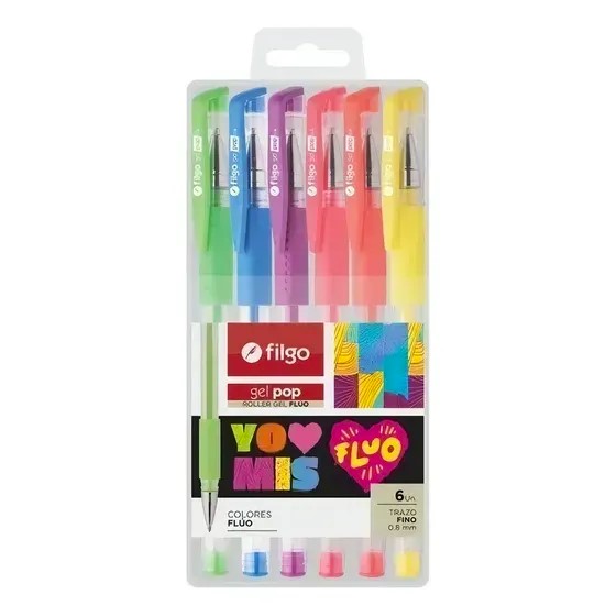 ROLLER FILGO GEL POP FLÚO X6