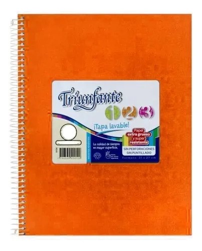 CUADERNO 21X27 C/ESP TRIUNFANTE X60HJS RAYADO COLORES SURT XU