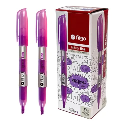 PACK RESALTADOR FILGO LIGHTER FINE VIOLETA FLUO X12Uni
