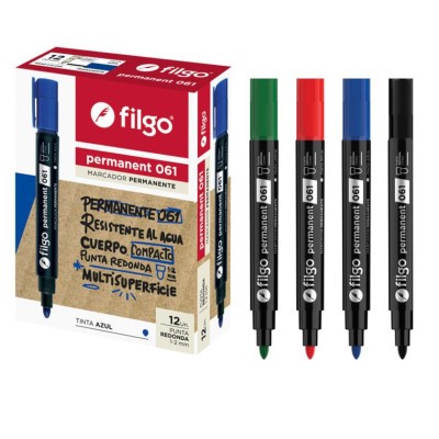 PACK MARCADOR PERMANENTE 061 FILGO P/REDONDA X12