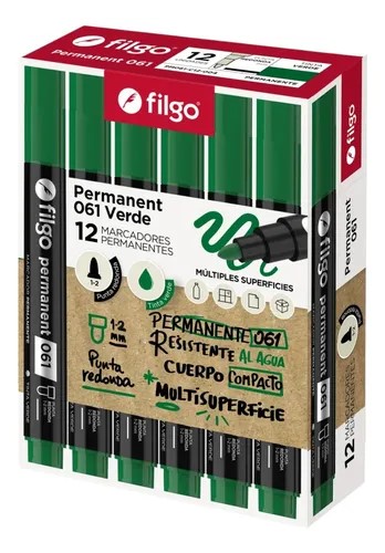 PACK MARCADOR PERMANENTE 061 FILGO P/REDONDA X12