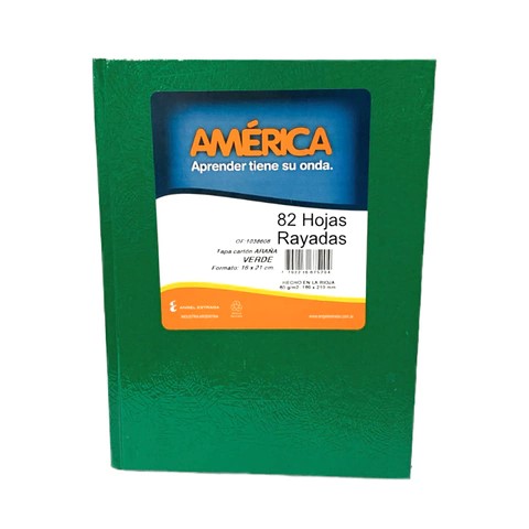 CUADERNO AMÉRICA N°1 (16X21) ARAÑA X84 HJS RAYADAS