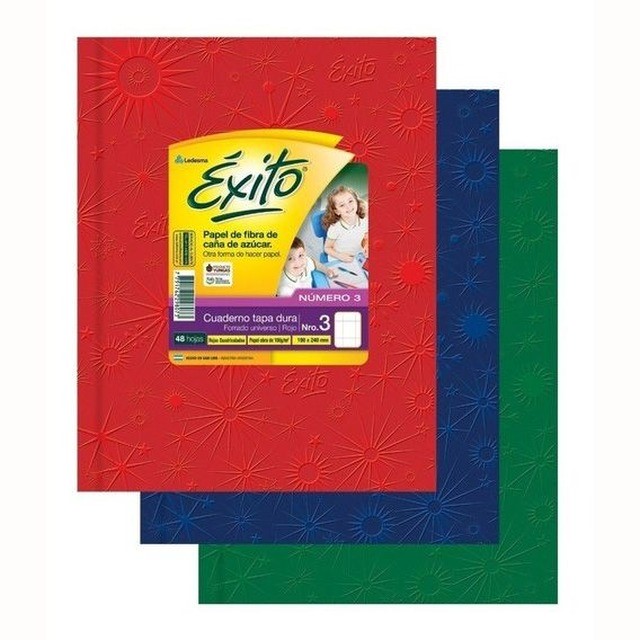 CUADERNO UNIVERSO ARAÑA 19X24 (3) ÉXITO X48 HJS CUADRICULADO COLORES SURTIDOS