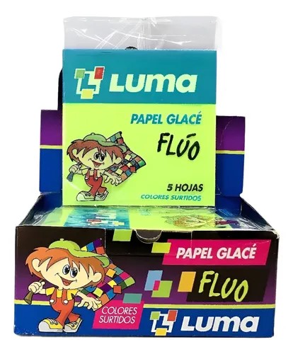 PACK PAPEL GLACE FLUO X5HJS LUMA X 50 SOBRES