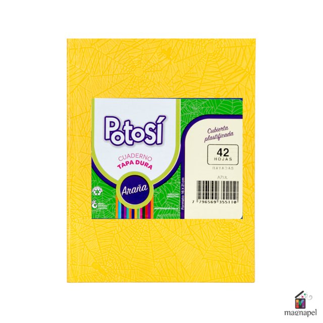 CUADERNO ARAÑA 16X21 (1) POTOSI X42 HJS RAY COLORES SURTIDOS XU