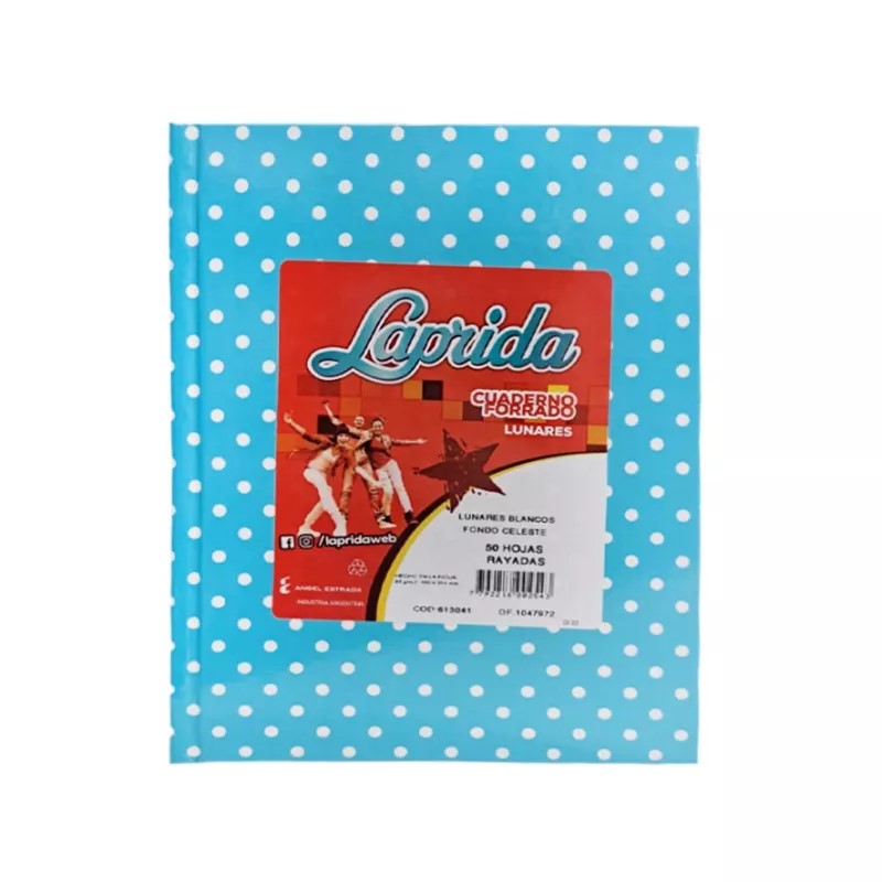 CUADERNO LUNAR 16X21 (N°1) LAPRIDA X50HJS RAYADO COLORES SURT XU