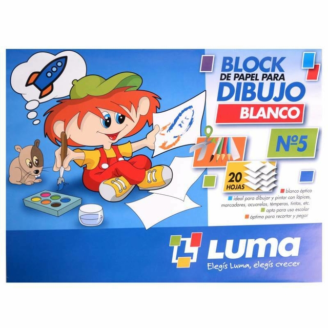 BLOCK DE DIBUJO LUMA N°5 X20 HJS BLANCO