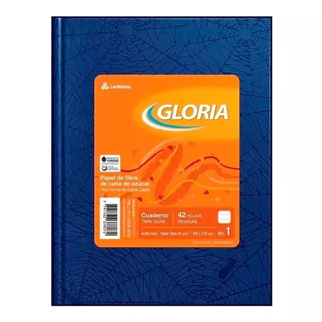 CUADERNO ARAÑA 16X21 (N°1) GLORIA X42HJS RAYADAS COLORES SURT XU
