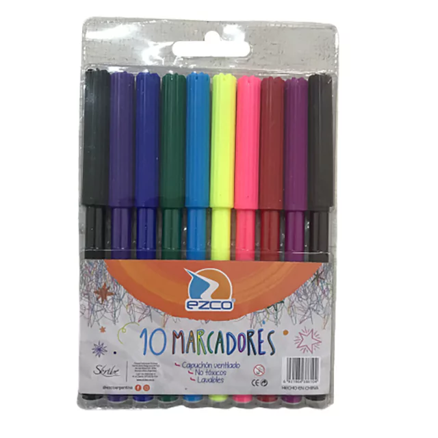 MARCADORES EZCO ESCOLAR X10 UND