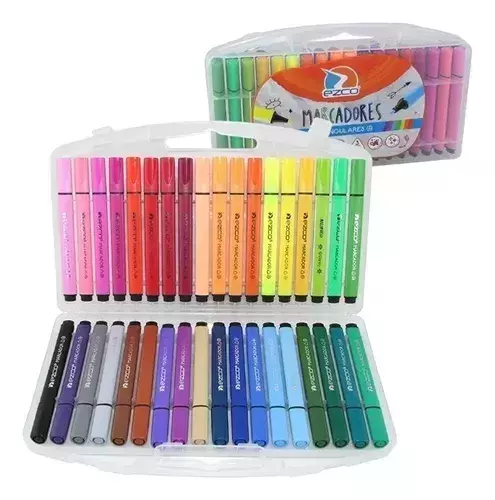 MARCADORES TRIANGULARES X36 EZCO (VALIJA PLASTICA)