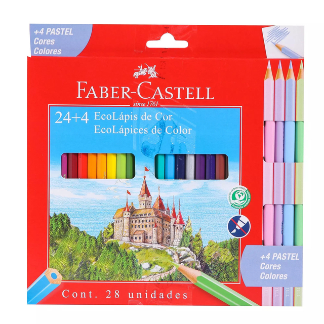 LAPIZ COLOR FABER CASTELL X24 +4 COLOR PAST
