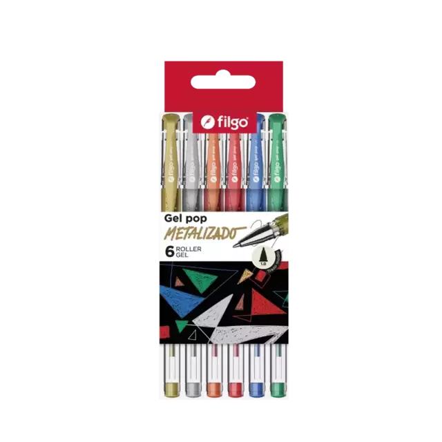 ROLLER GEL POP METALIZADO X6