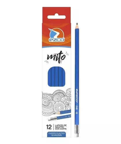 LAPIZ GRAFITO HB EZCO MITO C/GOMA X12