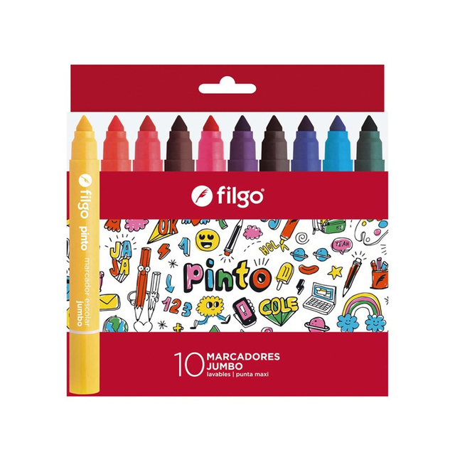 MARCADOR ESCOLAR X10 FILGO PINTO JUMBO SURT