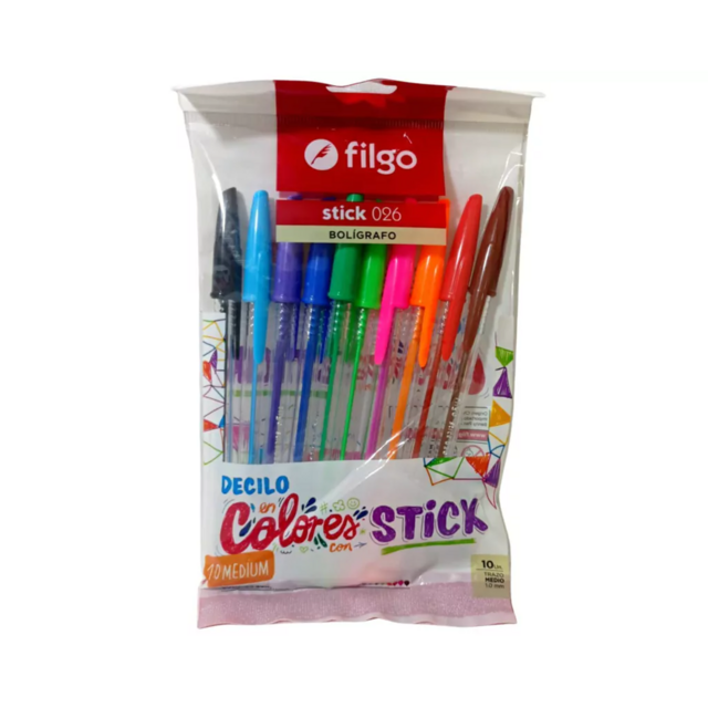 BOLIGRAFO FILGO STICK 0.26 COLOR SURT X10