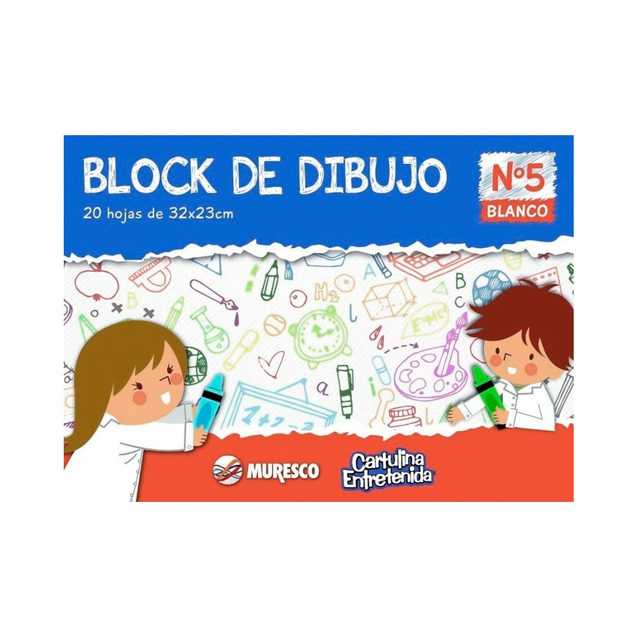 BLOCK DE DIBUJO MURESCO N°5 X20 HJS BLANCO