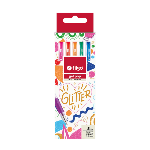 ROLLER GEL POP FILGO GLITTER X5 SURT