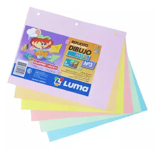 REPUESTO DE DIBUJO LUMA N°3 PASTEL X6HJS