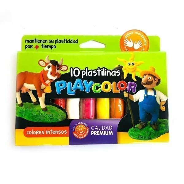 PLASTILINA PLAYCOLOR X10 COLORES SURT