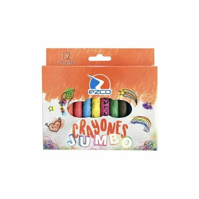 CRAYONES EZCO X12 SURTDO JUMBO