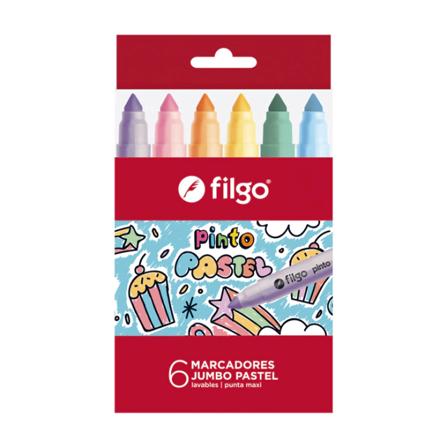 MARCADOR ESCOLAR X6 FILGO PINTO JUMBO PASTEL