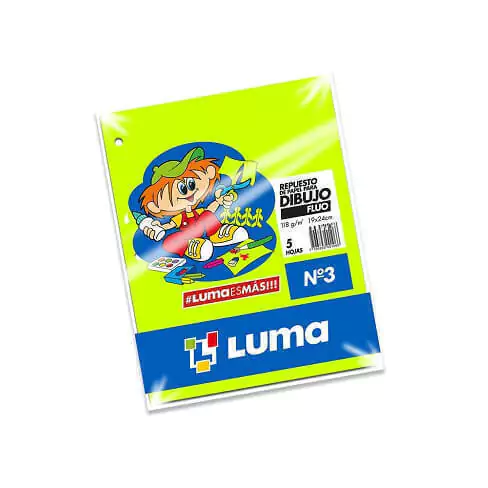 REPUESTO DE DIBUJO LUMA N°3 FLUO X5HJS
