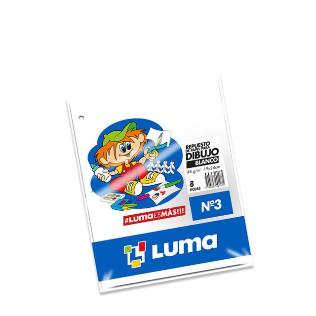 REPUESTO DE DIBUJO LUMA N°3 X8HJS BLANCO