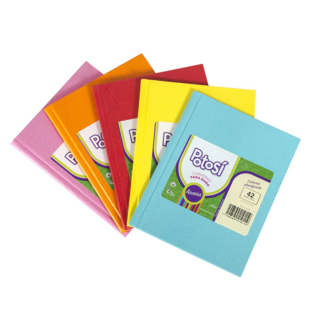 CUADERNO ARAÑA 16X21 (1) POTOSI X42 HJS RAY COLORES SURTIDOS XU