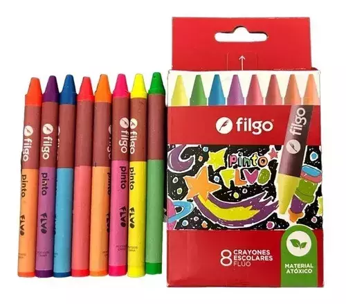 CRAYONES X8 FILGO PINTO FLUO