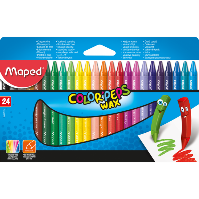 CRAYONES MAPED X24 COLOR PEPS WAX