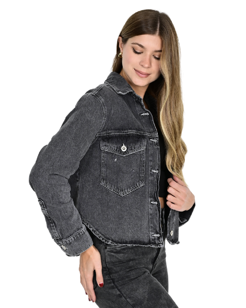 DIWAY CAMPERA JEANS GRIS C/ ROTURA W25