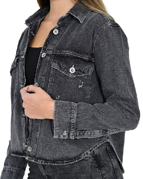 DIWAY CAMPERA JEANS GRIS C/ ROTURA W25