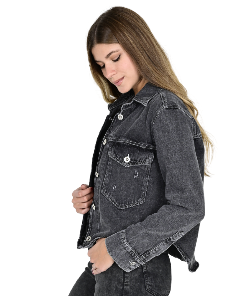DIWAY CAMPERA JEANS GRIS C/ ROTURA W25