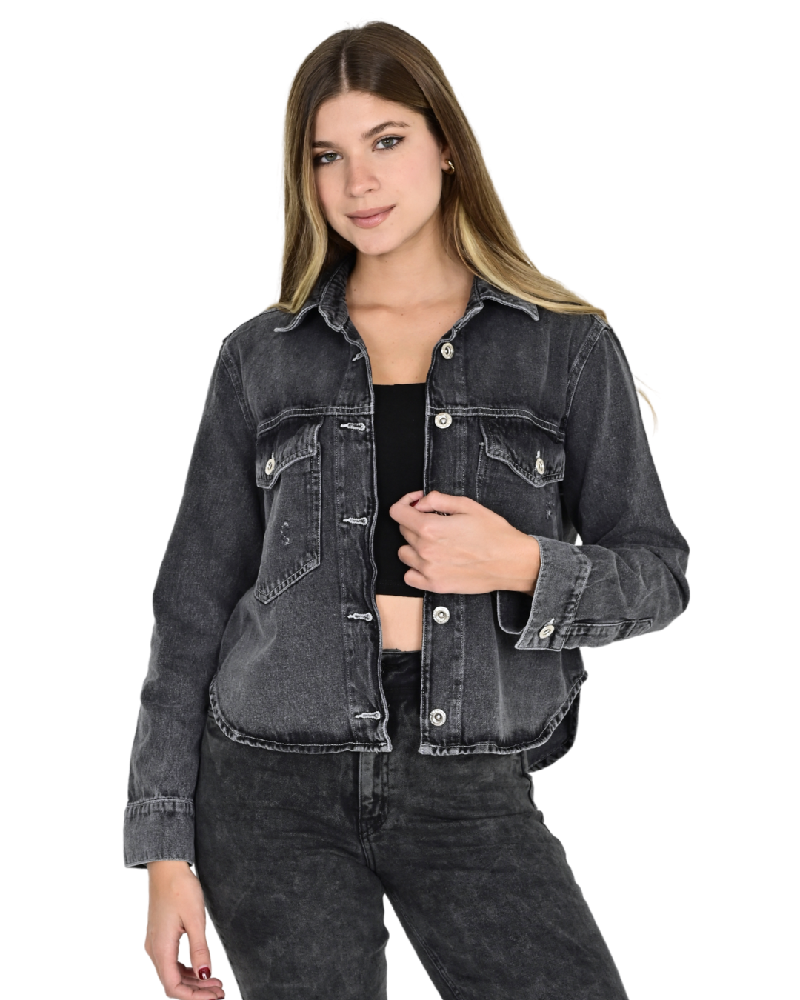 DIWAY CAMPERA JEANS GRIS C/ ROTURA W25