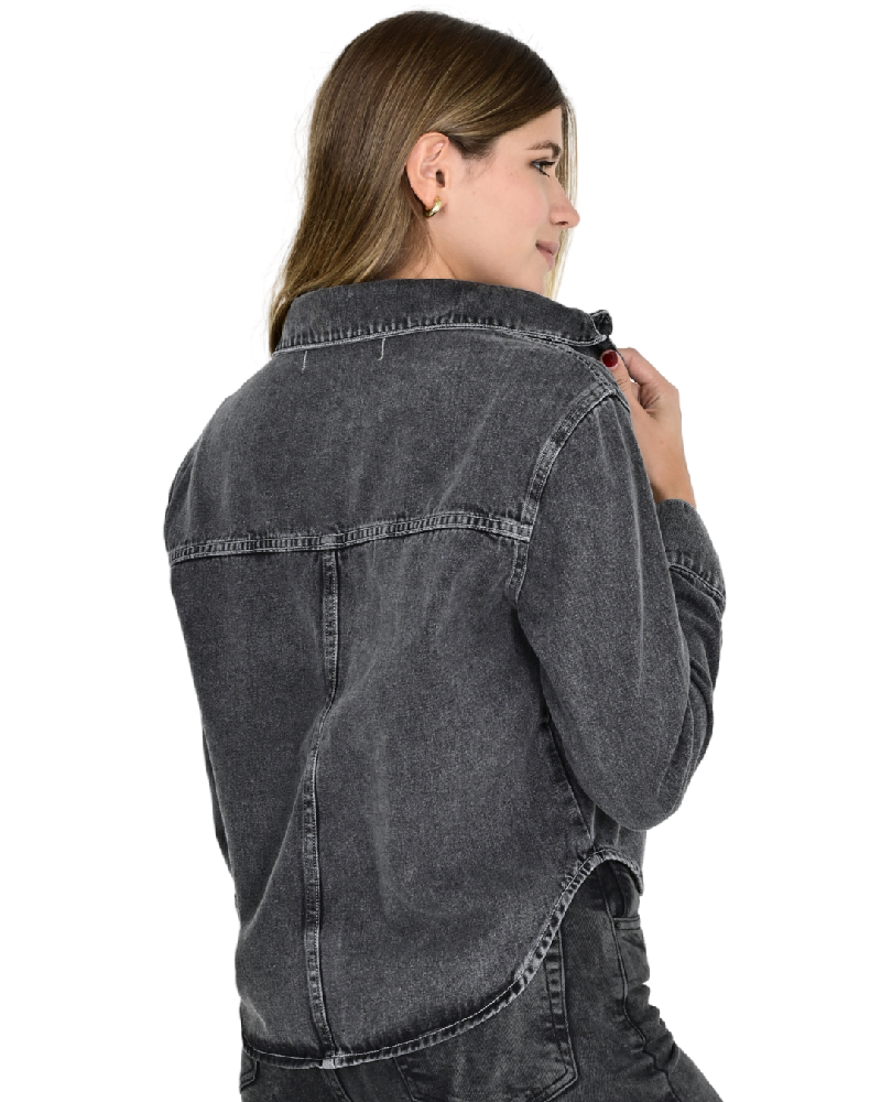 DIWAY CAMPERA JEANS GRIS C/ ROTURA W25