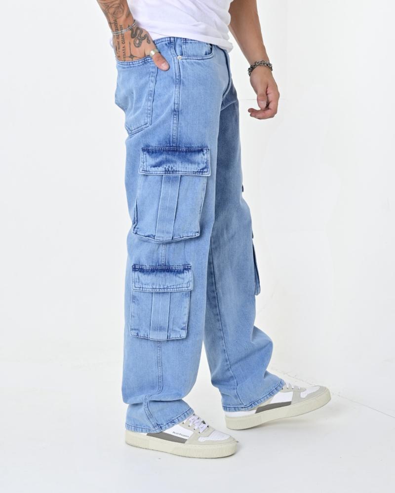 LEW & YES JEANS CARGO DIEGO CELESTE V24