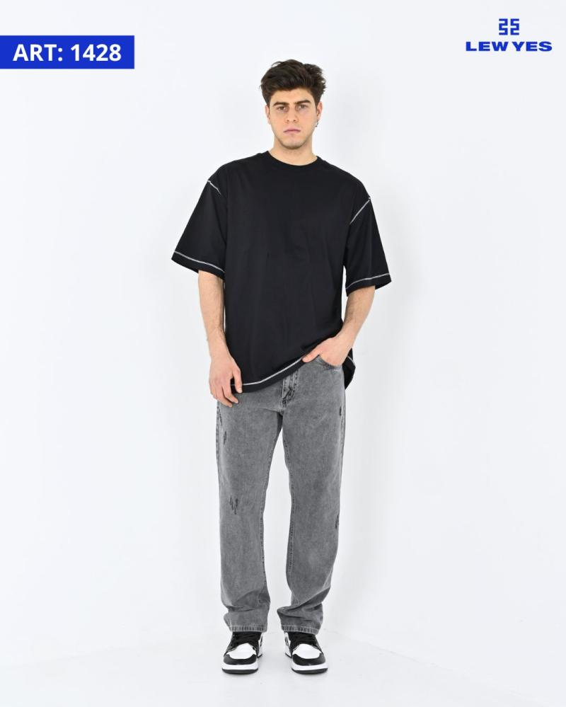 LEW & YES JEAN RECTO GRIS C/ROT. V25