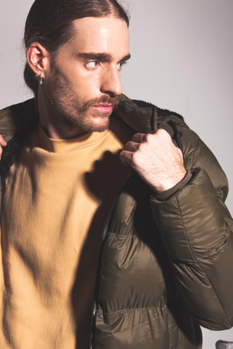 KALIF PUFFER H C/PIEL Y COSTURA W23