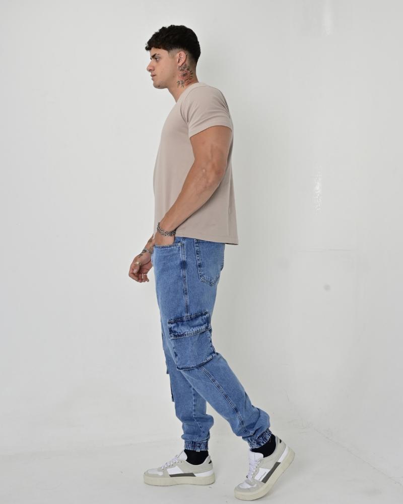 LEW & YES JEANS JOGGER CARGO SEBASTIAN AZUL V24
